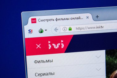 Ryazan, Rusya - 24 Temmuz 2018: IVI ana web sitesi Pc. Url - Ivi.tv görüntüleme 