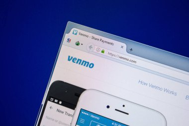 Ryazan, Rusya - 24 Temmuz 2018: Venmo ana web sitesi Pc. Url - Venmo.com görüntüleme 