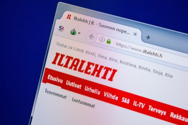 Ryazan, Rusya - 24 Temmuz 2018: Iltalehti ana web sitesi Pc. Url - Iltalehti.fi görüntüleme 