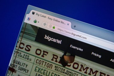 Ryazan, Rusya - 24 Temmuz 2018: Bigcartel ana web sitesi Pc. Url - Bigcartel.com görüntüleme 