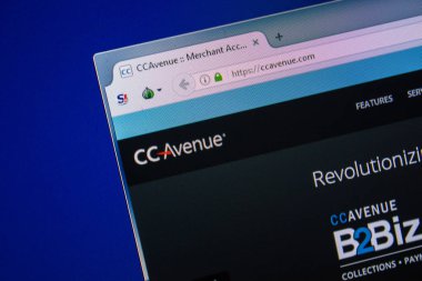 Ryazan, Rusya - 24 Temmuz 2018: Ccavenue ana web sitesi Pc. Url - Ccavenue.com görüntüleme 