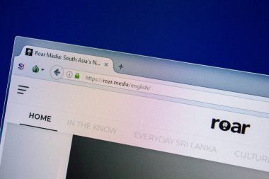 Ryazan, Rusya - 24 Temmuz 2018: Web sitesi, ana kükreme Pc. Url - Roar.media görüntüleme 