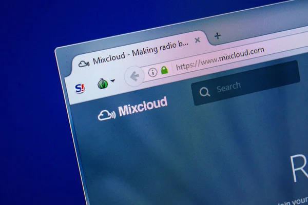 Ryazan Rusya Temmuz 2018 Mixcloud Ana Web Sitesi Url Mixcloud — Stok fotoğraf