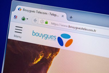 Ryazan, Rusya - 24 Temmuz 2018: Bouyguestelecom ana web sitesi Pc. Url - Bouyguestelecom.fr görüntüleme 