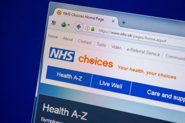 Ryazan, Rusya - 24 Temmuz 2018: Nhs ana web sitesi Pc. Url - Nhs.uk görüntüleme 