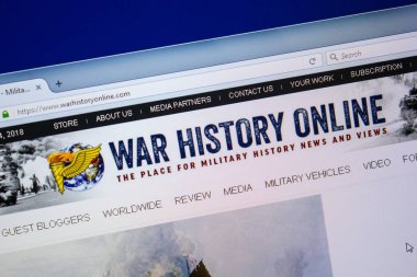 Ryazan, Rusya - 24 Temmuz 2018: Warhistoryonline ana web sitesi Pc. Url - Warhistoryonline.com görüntüleme 