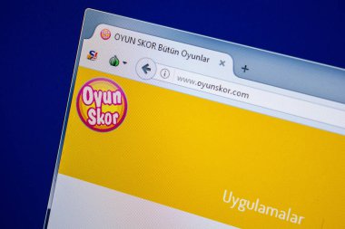Ryazan, Rusya - 24 Temmuz 2018: Oyunskor ana web sitesi Pc. Url - Oyunskor.com görüntüleme 
