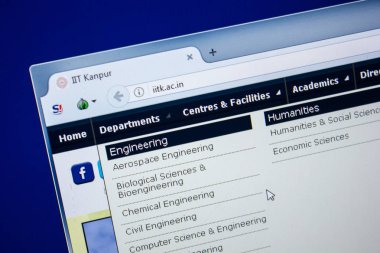 Ryazan, Rusya - 24 Temmuz 2018: Iitk ana web sitesi Pc. Url - Iitk.ac.in görüntüleme 