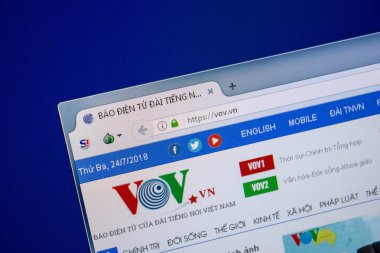 Ryazan, Rusya - 24 Temmuz 2018: Vov ana web sitesi Pc. Url - Vov.vn görüntüleme 
