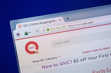 Ryazan, Rusya - 24 Temmuz 2018: Qvc ana web sitesi Pc. Url - Qvc.com görüntüleme 