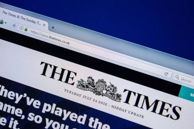 Ryazan, Rusya - 24 Temmuz 2018: YazarıArthur ana web sitesi Pc. Url - Thetimes.co.uk görüntüleme 