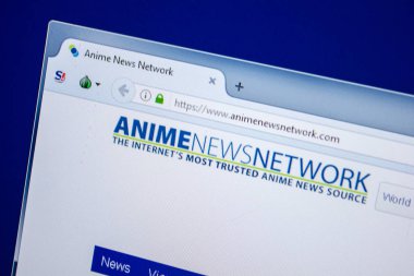 Ryazan, Rusya - 24 Temmuz 2018: Animenewsnetwork ana web sitesi Pc. Url - Animenewsnetwork.com görüntüleme 