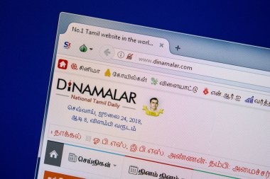 Ryazan, Rusya - 24 Temmuz 2018: Dinamalar ana web sitesi Pc. Url - Dinamalar.com görüntüleme 