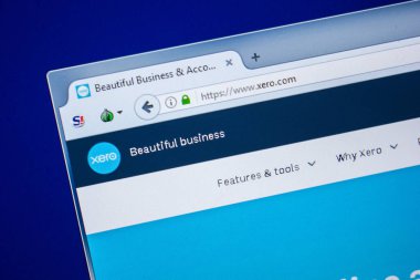 Ryazan, Rusya - 24 Temmuz 2018: Xero ana web sitesi Pc. Url - Xero.com görüntüleme 