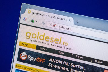 Ryazan, Rusya - 24 Temmuz 2018: Goldesel ana web sitesi Pc. Url - Goldesel.to görüntüleme 