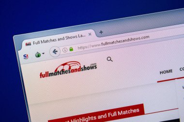 Ryazan, Rusya - 24 Temmuz 2018: Fullmatchesandshows ana web sitesi Pc. Url - Fullmatchesandshows.com görüntüleme 