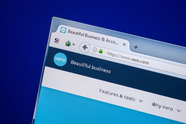 Ryazan, Rusya - 24 Temmuz 2018: Xero ana web sitesi Pc. Url - Xero.com görüntüleme 