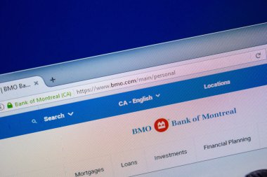 Ryazan, Rusya - 25 Temmuz 2018: Bmo ana web sitesi Pc. Url - Bmo.com görüntüleme 