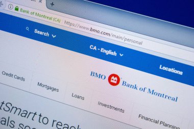 Ryazan, Rusya - 25 Temmuz 2018: Bmo ana web sitesi Pc. Url - Bmo.com görüntüleme 