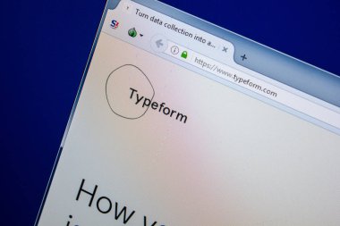 Ryazan, Rusya - 25 Temmuz 2018: Typeform ana web sitesi Pc. Url - Typeform.com görüntüleme 