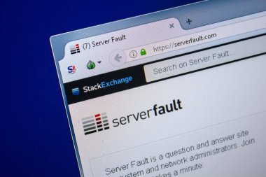 Ryazan, Rusya - 25 Temmuz 2018: Serverfault ana web sitesi Pc. Url - Serverfault.com görüntüleme 