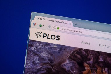 Ryazan, Rusya - 25 Temmuz 2018: Plos ana web sitesi Pc. Url - Plos.org görüntüleme 