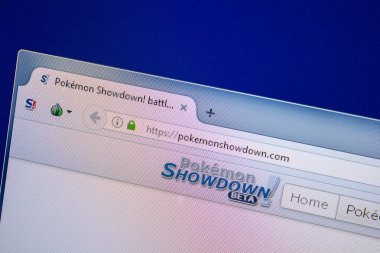 Ryazan, Rusya - 25 Temmuz 2018: Pokemonshowdown ana web sitesi Pc. Url - Pokemonshowdown.com görüntüleme 