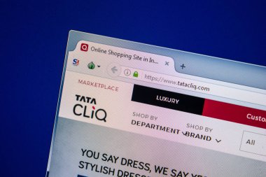 Ryazan, Rusya - 25 Temmuz 2018: Tatacliq ana web sitesi Pc. Url - Tatacliq görüntüleme 