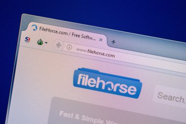 Ryazan, Rusya - 25 Temmuz 2018: Filehorse ana web sitesi Pc. Url - Filehorse.com görüntüleme 