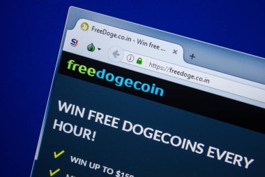 Ryazan, Rusya - 25 Temmuz 2018: Freedoge ana web sitesi Pc. Url - Freedoge.co.in görüntüleme 