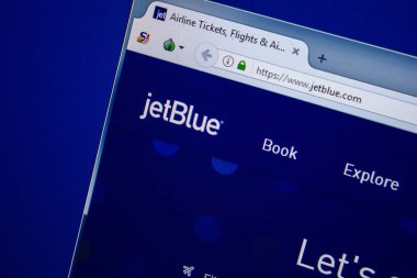 Ryazan, Rusya - 25 Temmuz 2018: Jetblue ana web sitesi Pc. Url - Jetblue görüntüleme 