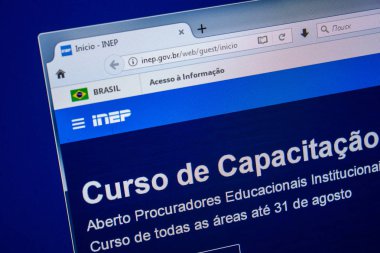 Ryazan, Rusya - 25 Temmuz 2018: Inep ana web sitesi Pc. Url - Inep.gov.br görüntüleme 