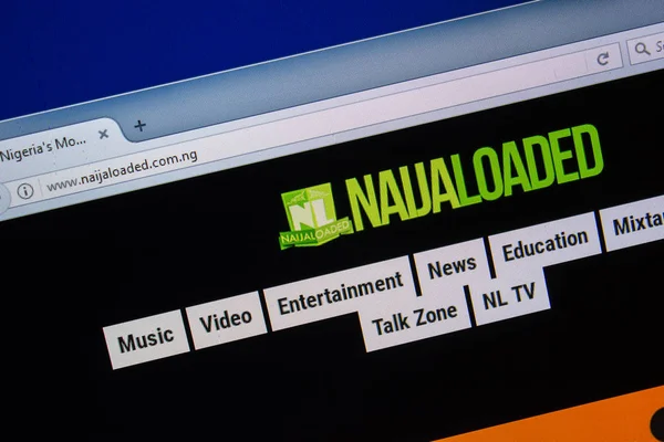 Ryazan, Rusya - 24 Temmuz 2018: Naijaloaded ana web sitesi Pc. Url - Naijaloaded.com.ng görüntüleme 