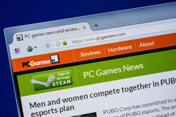 Ryazan, Rusya - 24 Temmuz 2018: Pcgamesn ana web sitesi Pc. Url - Pcgamesn.com görüntüleme 