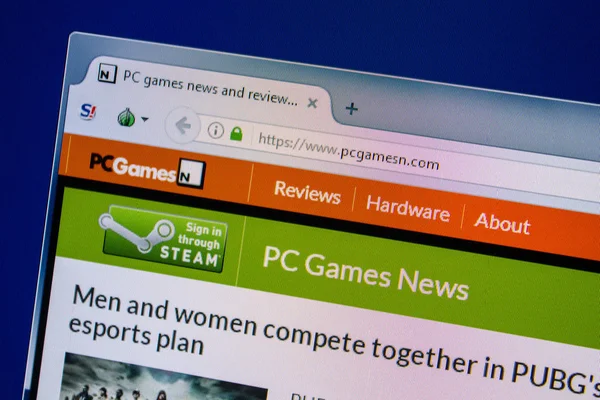 Ryazan, Rusya - 24 Temmuz 2018: Pcgamesn ana web sitesi Pc. Url - Pcgamesn.com görüntüleme 