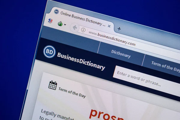 Ryazan, Rusya - 24 Temmuz 2018: Businessdictionary ana web sitesi Pc. Url - Businessdictionary.com görüntüleme 