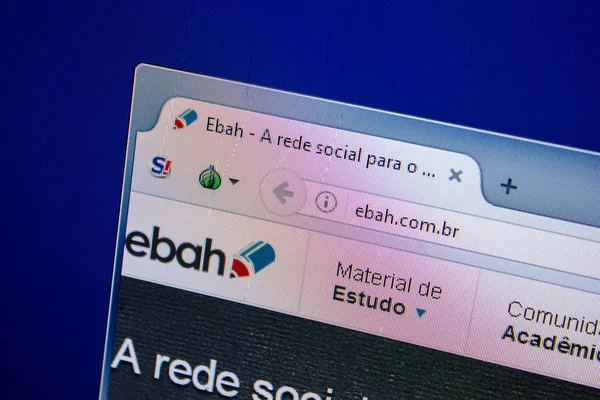 Ryazan, Rusya - 25 Temmuz 2018: Ebah ana web sitesi Pc. Url - Ebah.com.br görüntüleme 