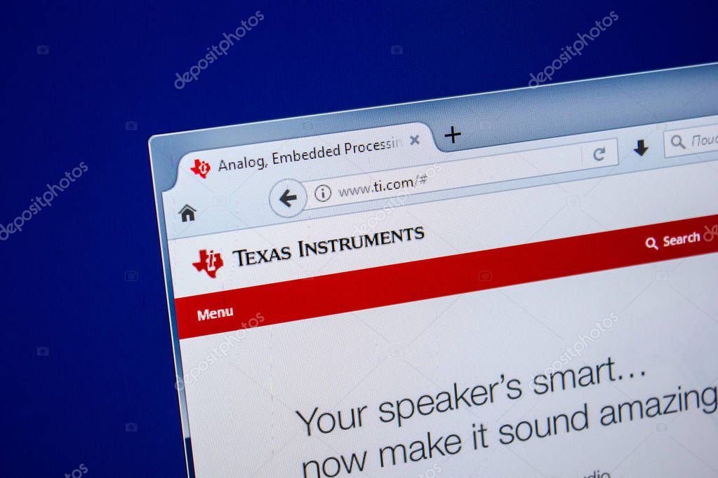 Ryazan, Russia - July 25, 2018: Homepage of TI website on the display of PC. Url - TI.com