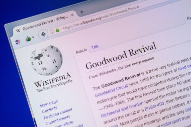 Ryazan, Rusya - 09 Temmuz 2018: Sayfa wikipedia Goodwood canlanma hakkında