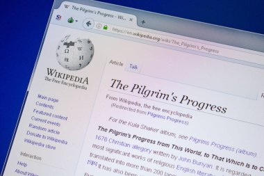 Ryazan, Rusya - 09 Temmuz 2018: Sayfa Umre ilerleme hakkında wikipedia