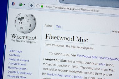 Ryazan, Rusya - 09 Temmuz 2018: Sayfa wikipedia Fleetwood Mac hakkında