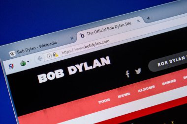 Ryazan, Rusya - 08 Temmuz 2018: Bobdylan.com Web sitesi Pc ekranda