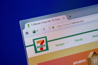Ryazan, Rusya Federasyonu - 11 Temmuz 2018: 7-eleven.com Web sitesi Pc ekranda