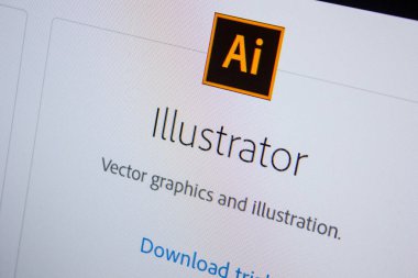 Ryazan, Rusya - 11 Temmuz 2018: Adobe Illustrator, Adobe resmi web sitesi üzerinde yazılım logo