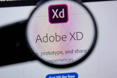 Ryazan, Rusya - 11 Temmuz 2018: Adobe Xd, yazılım logo Adobe resmi web sitesi