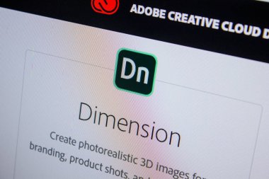 Ryazan, Rusya - 11 Temmuz 2018: Adobe boyut, yazılım logo Adobe resmi web sitesi