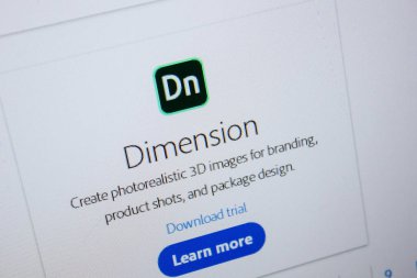 Ryazan, Rusya - 11 Temmuz 2018: Adobe boyut, yazılım logo Adobe resmi web sitesi