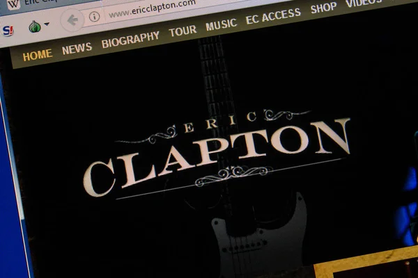 Ryazan, Rusya - 08 Temmuz 2018: Ericclapton.com Web sitesi Pc ekranda