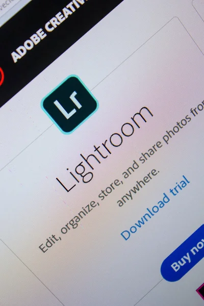 Ryazan Rusia Juli 2018 Adobe Lightroom Logo Perangkat Lunak Situs — Stok Foto