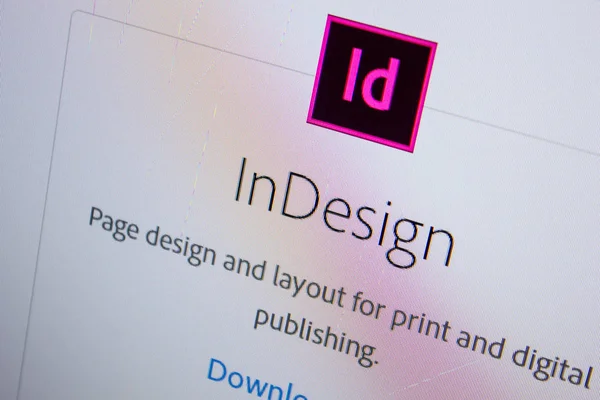 Rjazaň Rusko Července 2018 Adobe Indesign Software Logo Oficiální Web — Stock fotografie